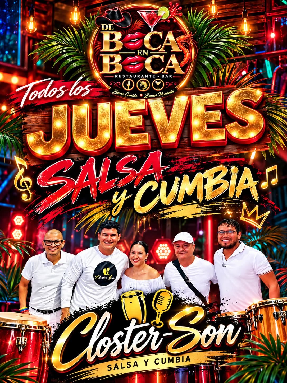 Promoción musical y botanas de De Boca en Boca