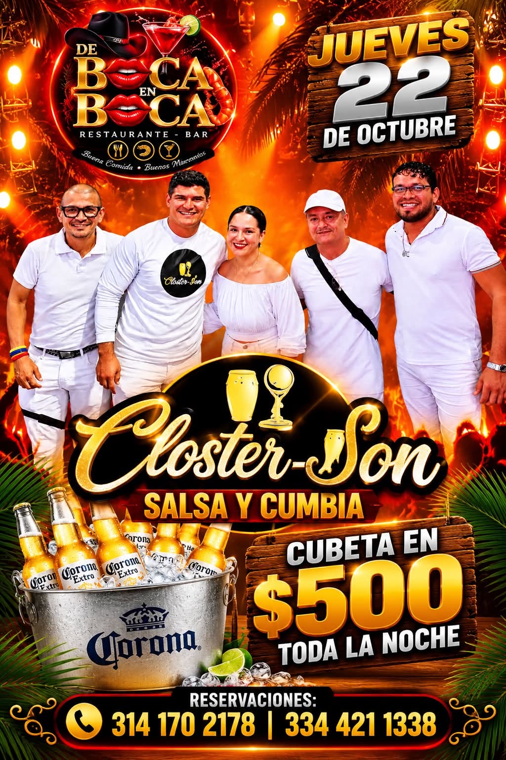 Noche de salsa y cumbia con Closter-Son